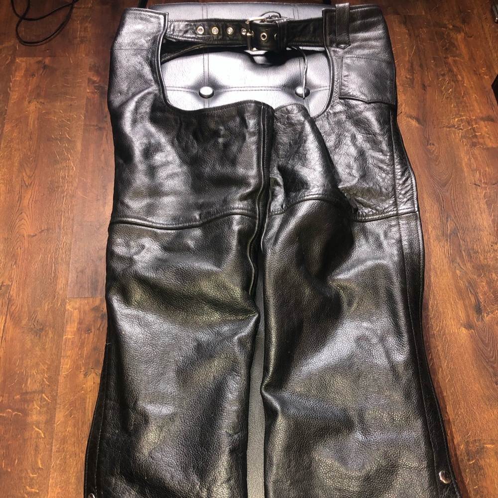 Unisex Leather Motorcycle Chaps